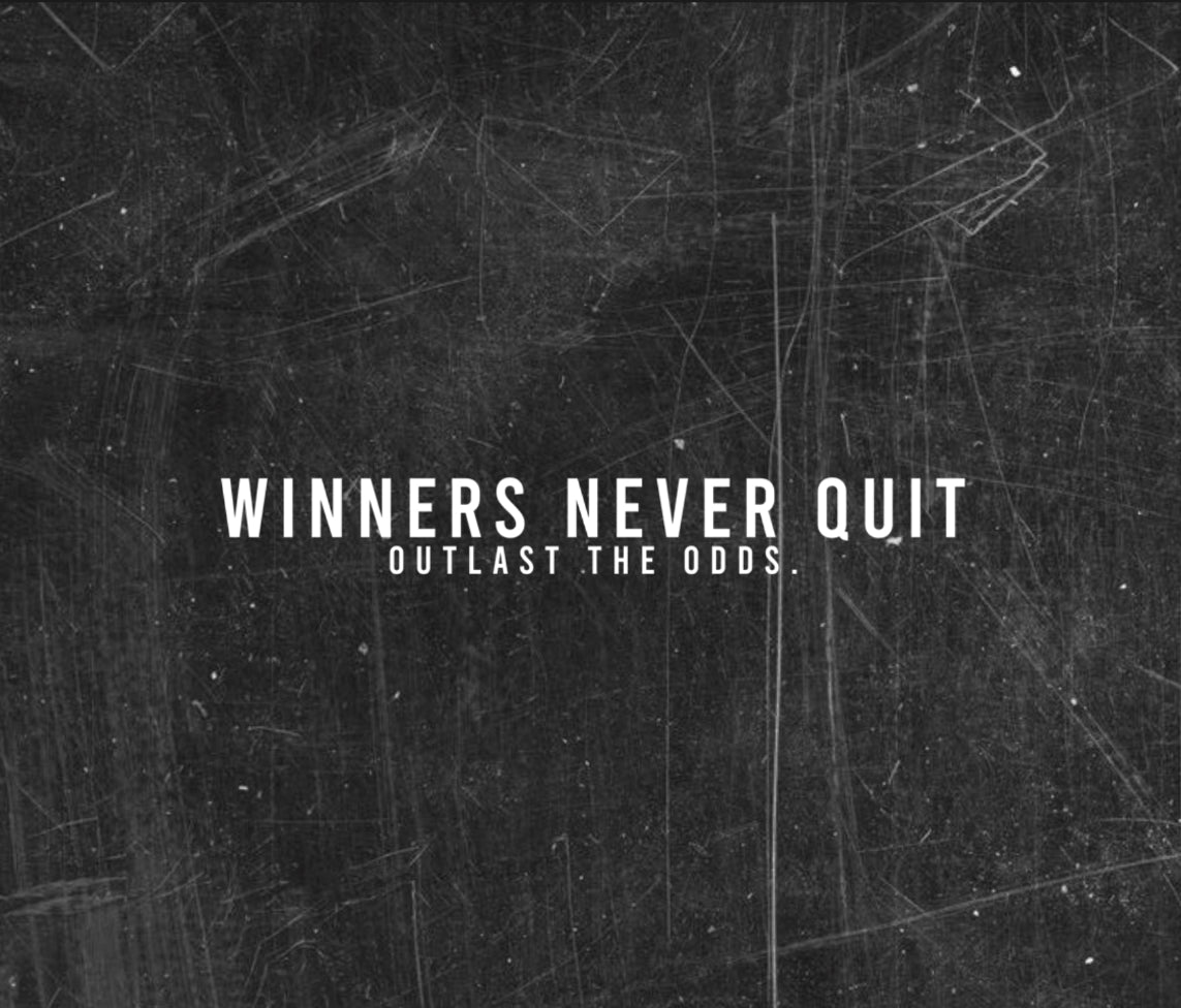 Winners Never Quit Vintage Navy Triblend Tee