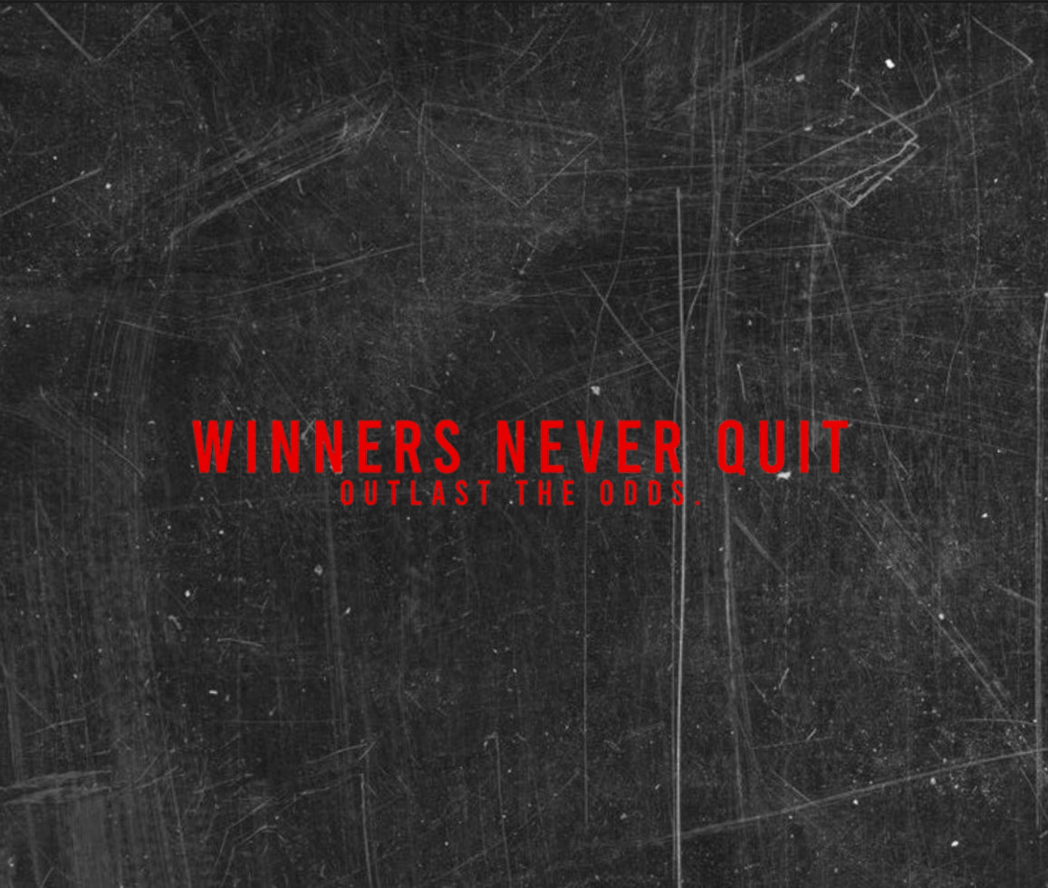 Winners Never Quit Vintage Black Triblend Tee