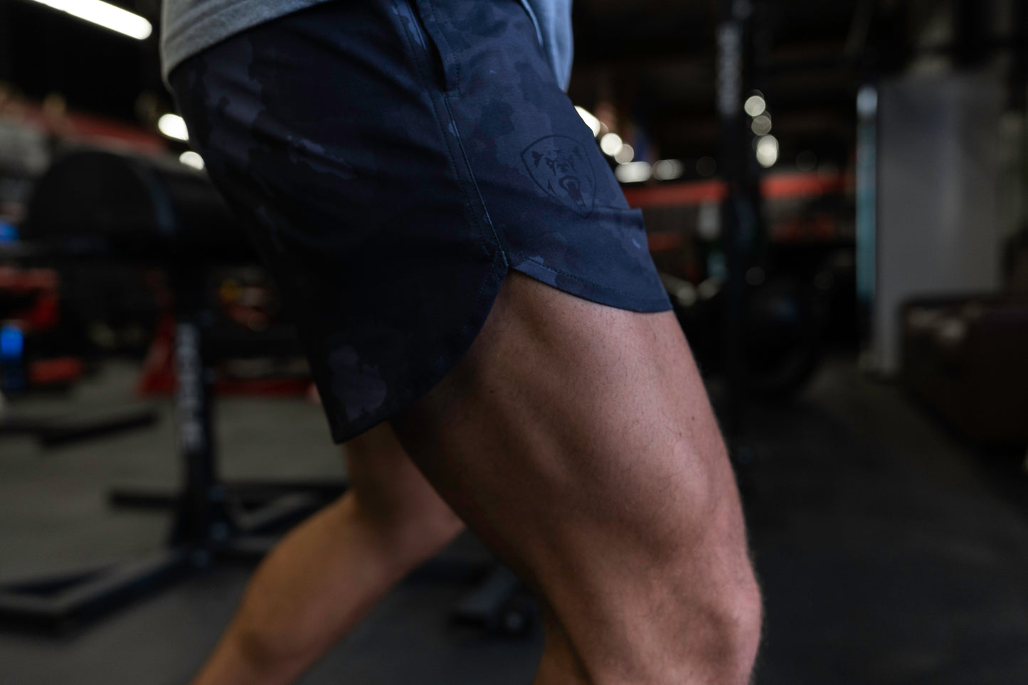 Charcoal Camo Training Shorts - Athletic Fit