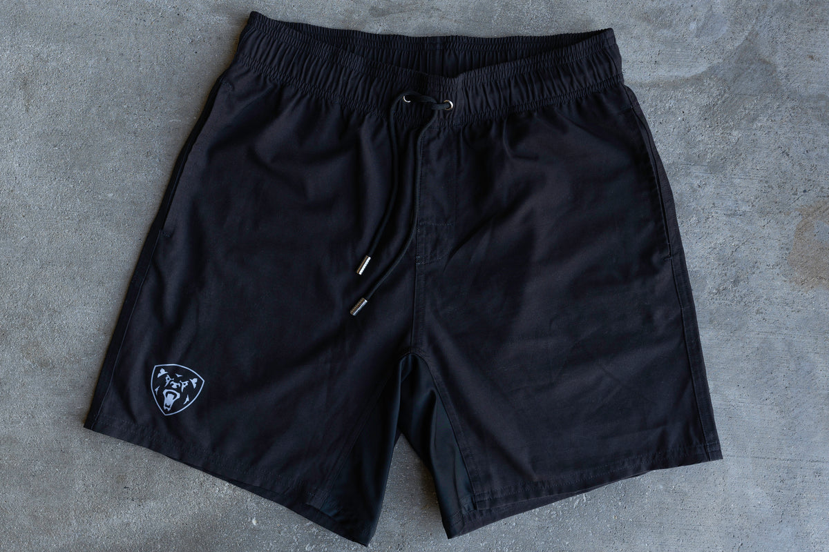Black Training Shorts Regular Fit Bears Den Collective