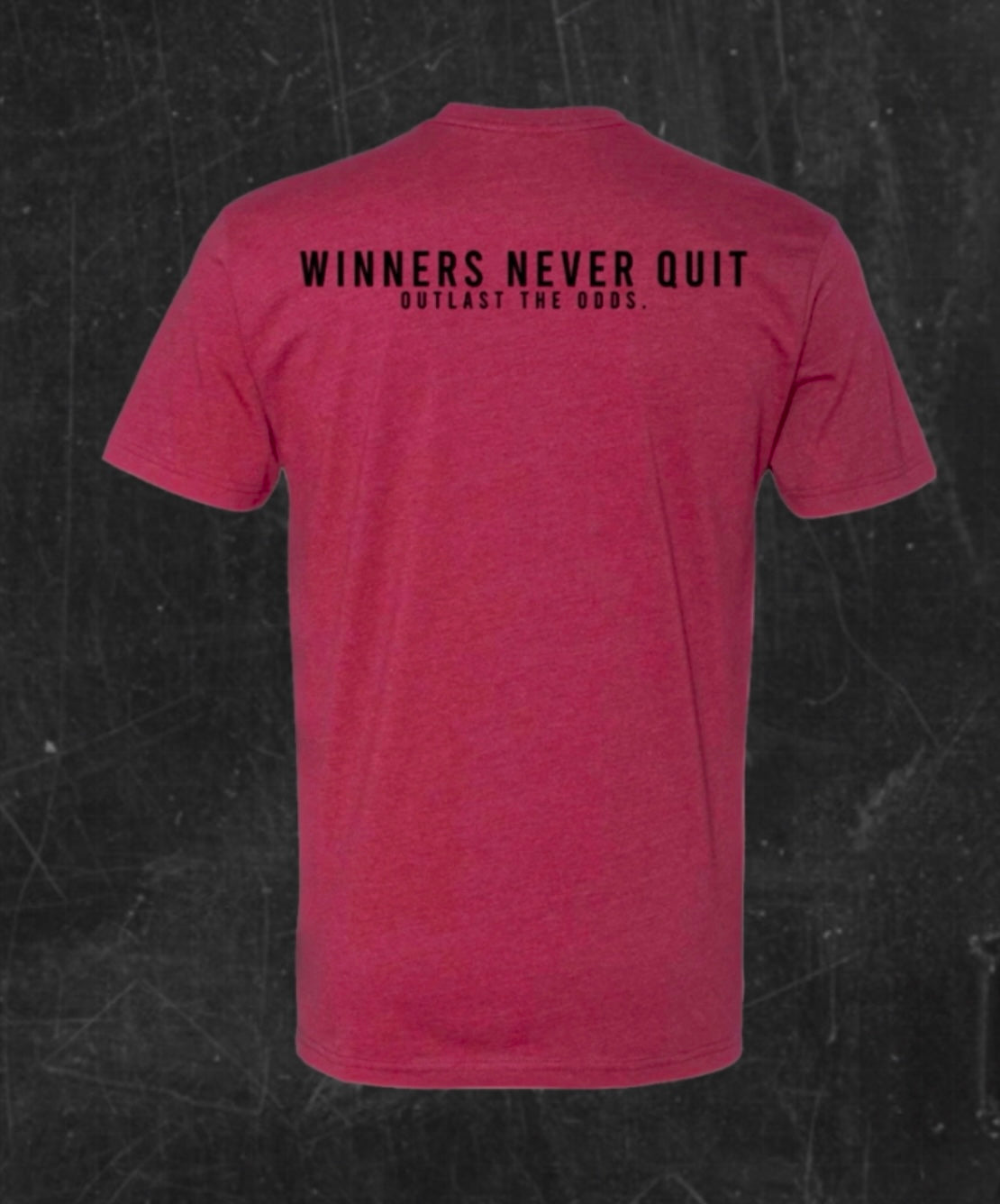 Winners Never Quit Vintage Cardinal Triblend Tee