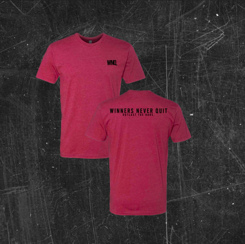 Winners Never Quit Vintage Cardinal Triblend Tee