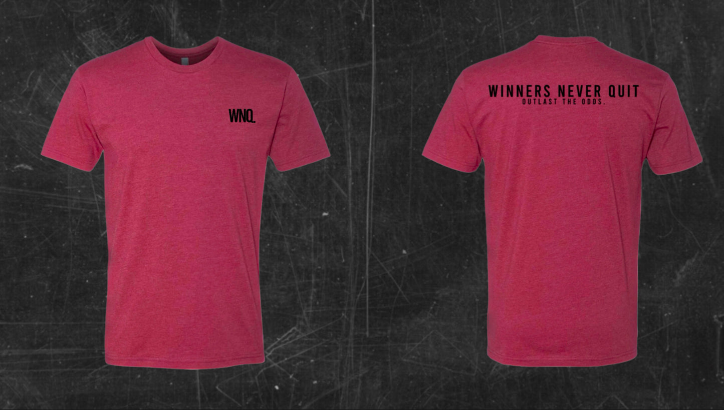 Winners Never Quit Vintage Cardinal Triblend Tee