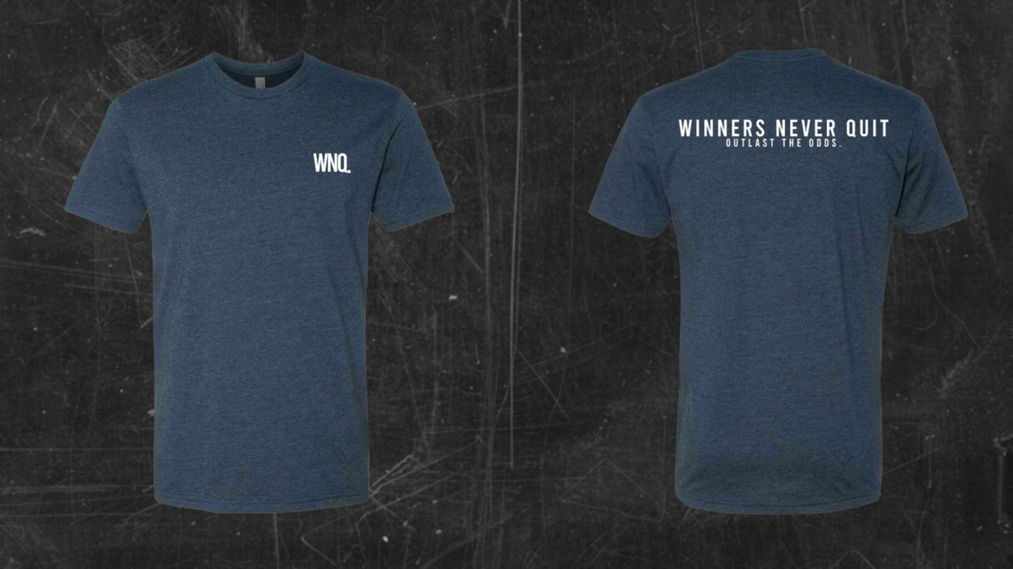 Winners Never Quit Vintage Navy Triblend Tee