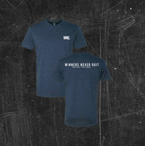 Winners Never Quit Vintage Navy Triblend Tee