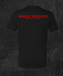 Winners Never Quit Vintage Black Triblend Tee
