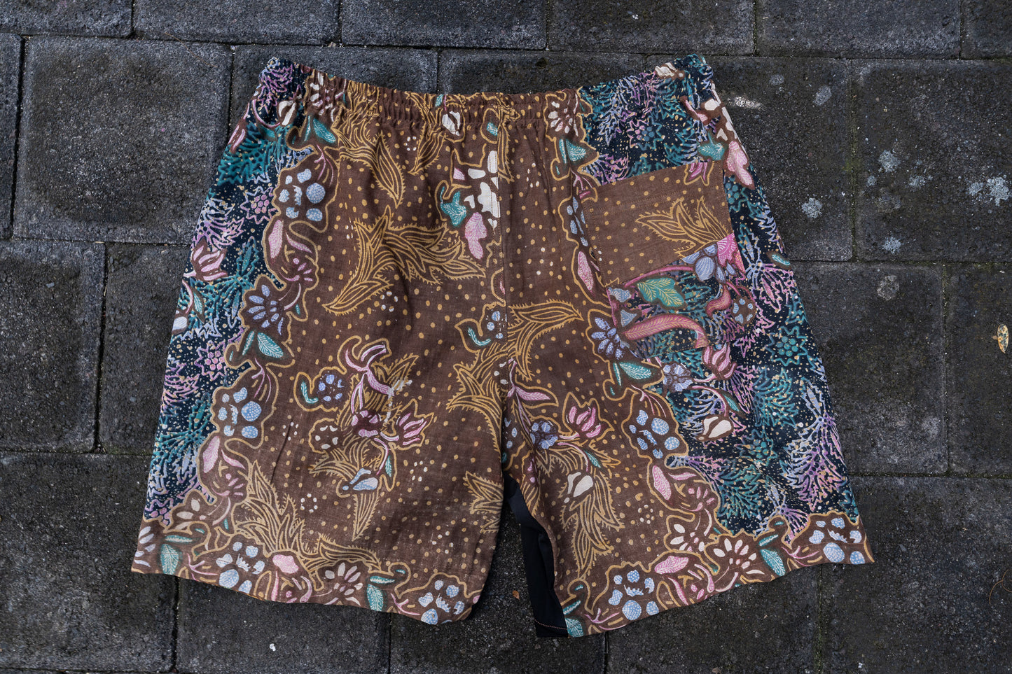XL- Psychedelic Flora Batik Shorts