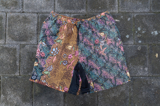 Medium- Psychedelic Flora Batik Shorts