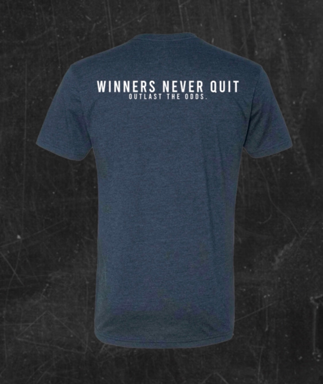 Winners Never Quit Vintage Navy Triblend Tee