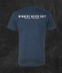 Winners Never Quit Vintage Navy Triblend Tee