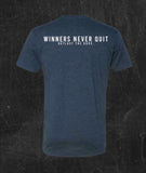 Winners Never Quit Vintage Navy Triblend Tee