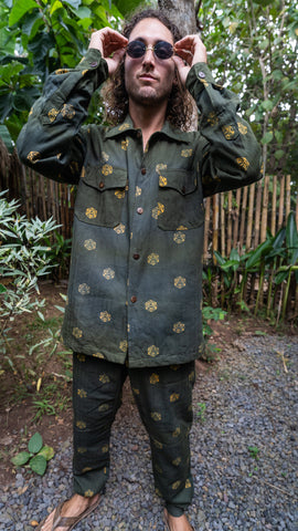 OD Green/Gold Dodecahedron Set Large