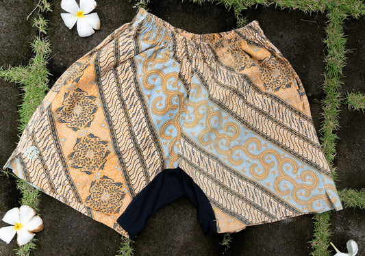 Batik Short M30 Teal Parang