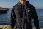 Black Camo Full-zip Hooded Sweatshirt