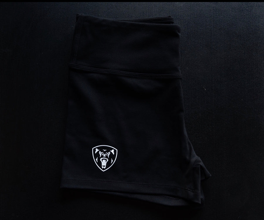 Women's Black High Waisted Training Shorts