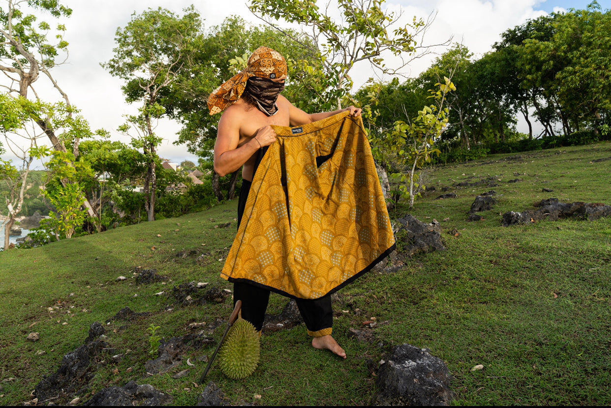 Batik and Linen Kimono - Black