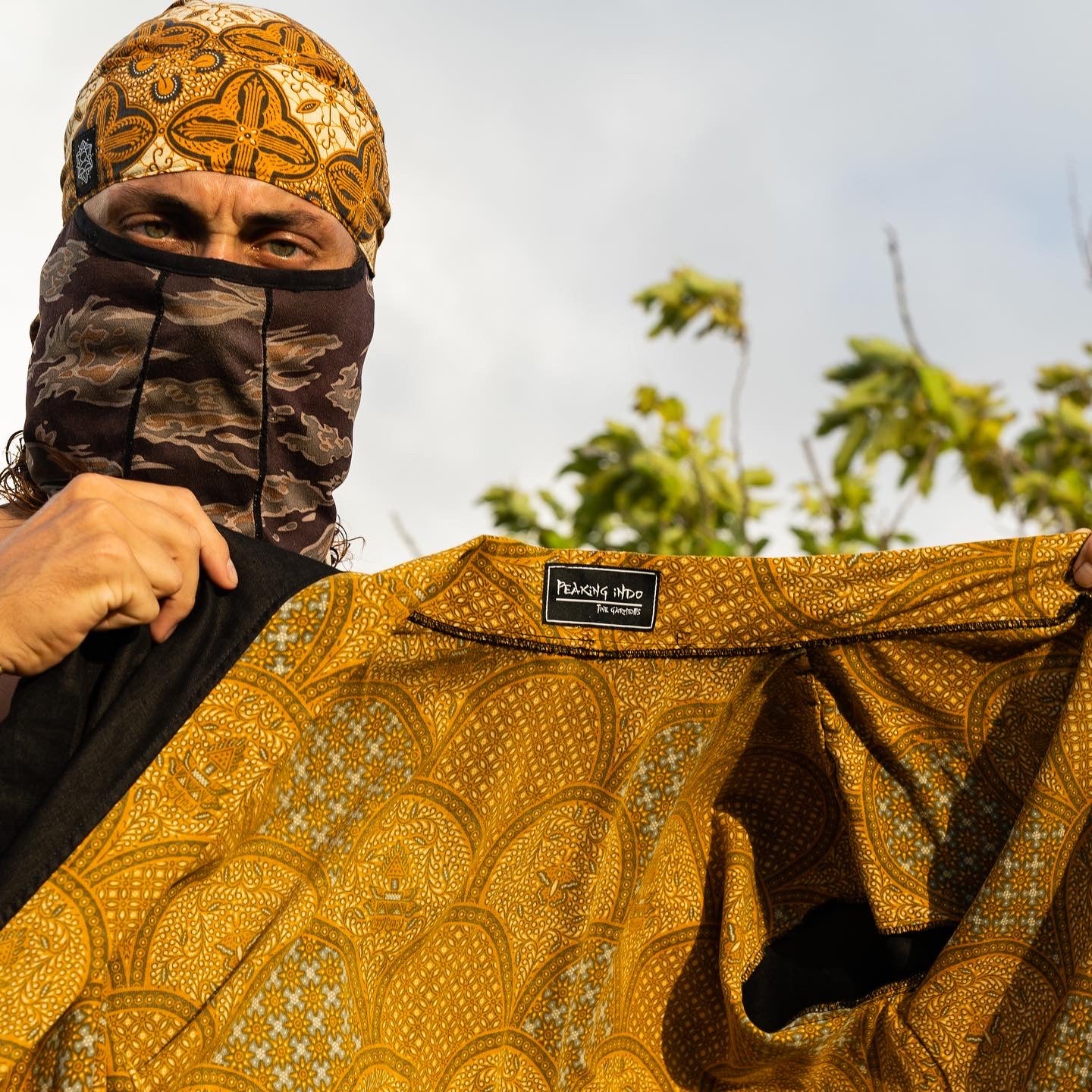 Batik and Linen Kimono - Black