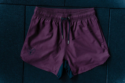 Maroon Training Shorts - Athletic Fit