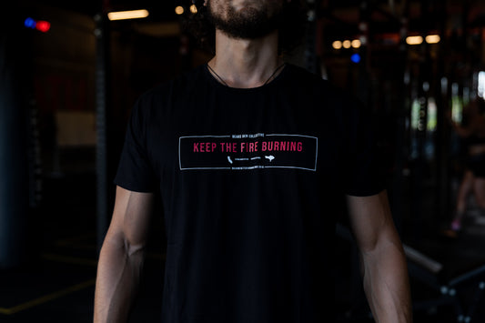 Keep The Fire Burning Black Tee