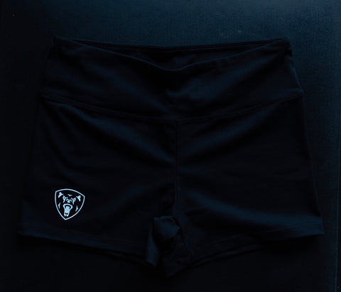 Women's Black High Waisted Training Shorts