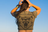 Bear's Den Classic Women's OD Green Crop Tee