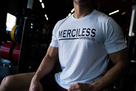 “Merciless” White Triblend Tee