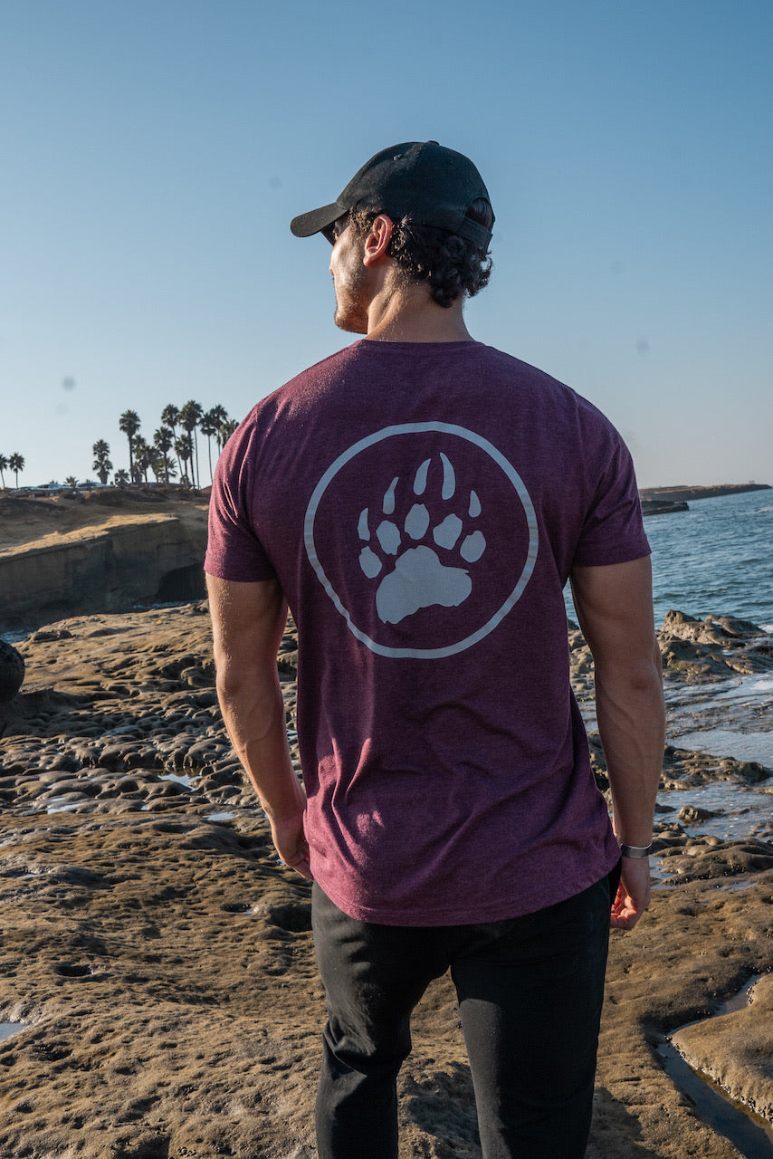 Bear's Den Paw Stamp Tee - Maroon