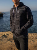 Black Camo Full-zip Hooded Sweatshirt